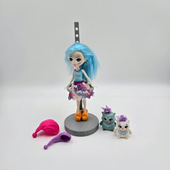 Doll Enchantimals Ohana Owl Yawn And Kani Figures Pet Mattel Pink Blue Hair - Picture 2 of 5